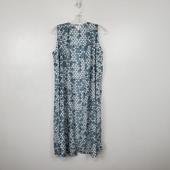 LuLaRoe Joy Gray Slate Blue White Long Duster Vest NEW NWT Size S - Picture 12 of 12